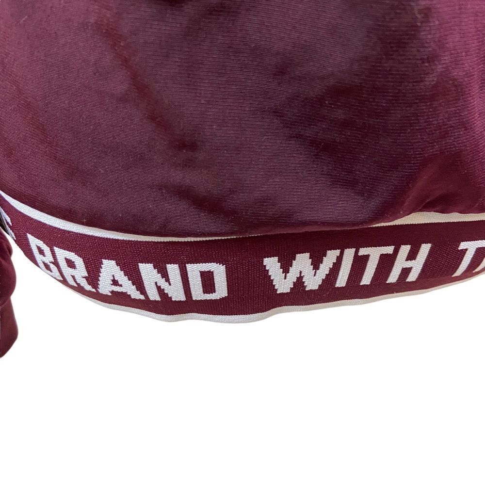 Ladies Small Maroon Full Zip Adidas Triple Stripe Trefoil Track Jacket Small - Picture 9 of 15